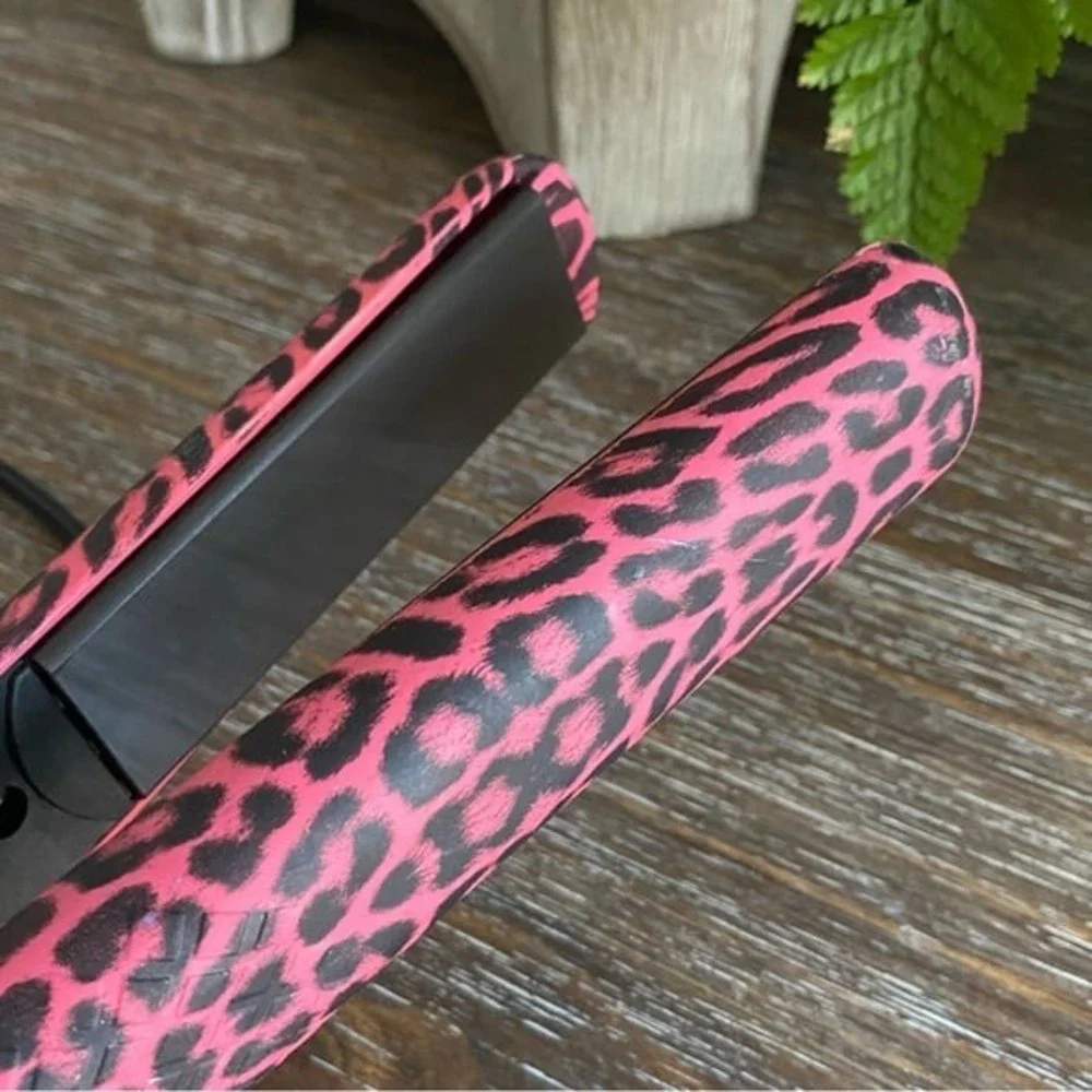Evalectric Hair Straightener Pink Cheetah Print 1.25